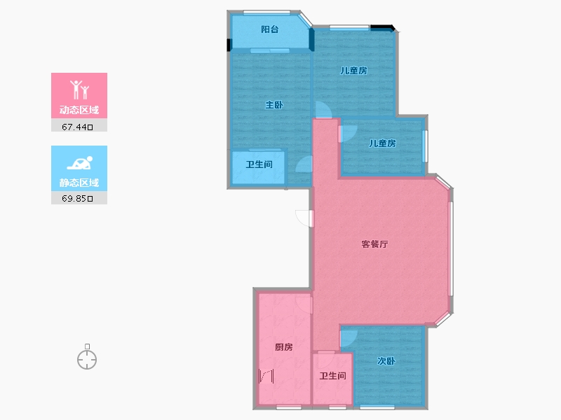 浙江省-金华市-群英小区-126.00-户型库-动静分区