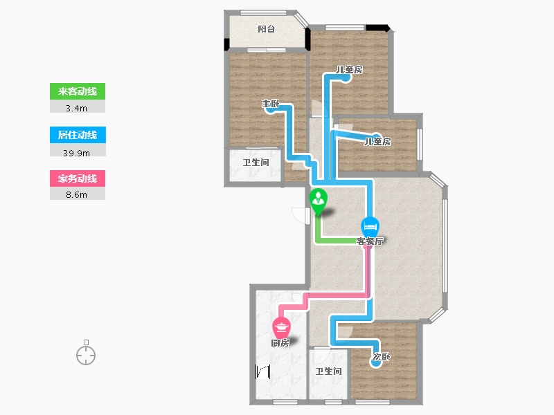 浙江省-金华市-群英小区-126.00-户型库-动静线