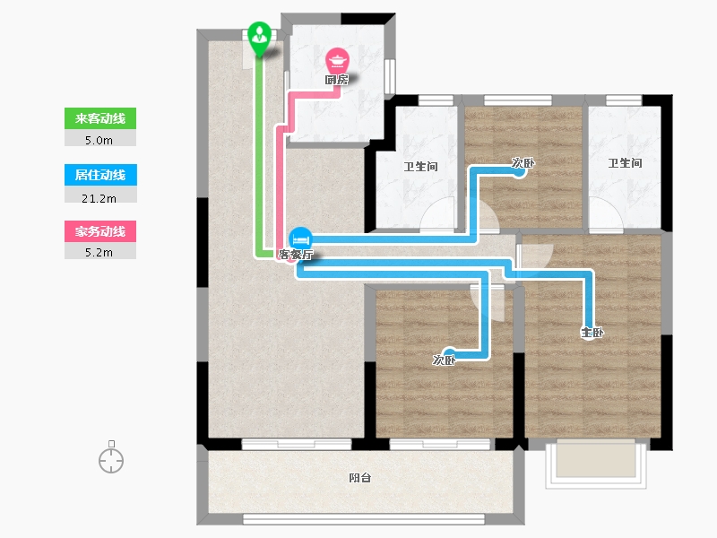 浙江省-宁波市-建发·春江悦-83.20-户型库-动静线