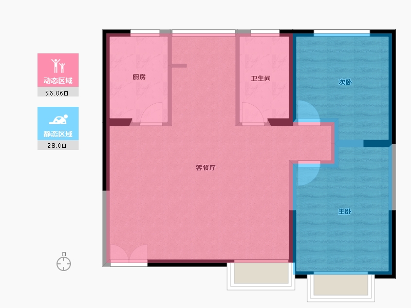 陕西省-西安市-华庭锦上苑-76.01-户型库-动静分区