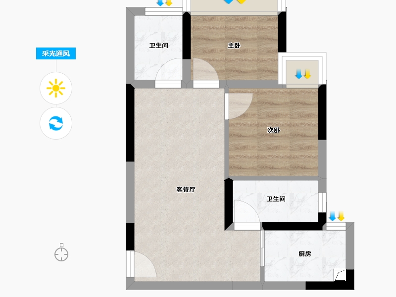 重庆-重庆市-居然雅素里-41.04-户型库-采光通风