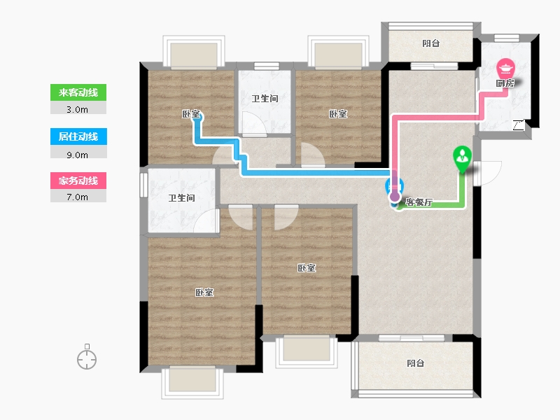 湖北省-武汉市-天纵御景湾-100.00-户型库-动静线