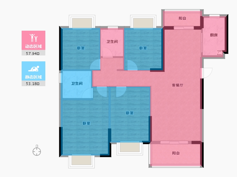 湖北省-武汉市-天纵御景湾-100.00-户型库-动静分区