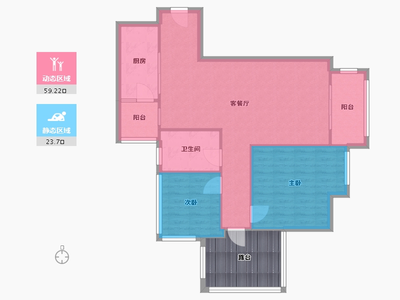 重庆-重庆市-金茂国际生态新城-62.00-户型库-动静分区