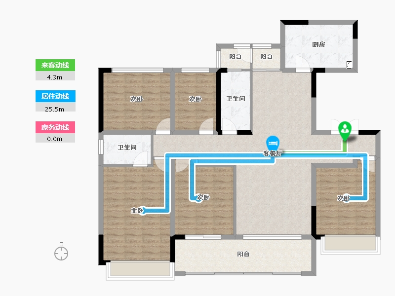 湖南省-长沙市-中海阅麓山-145.62-户型库-动静线