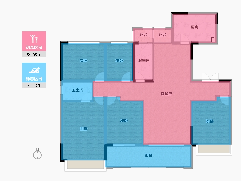 湖南省-长沙市-中海阅麓山-145.62-户型库-动静分区