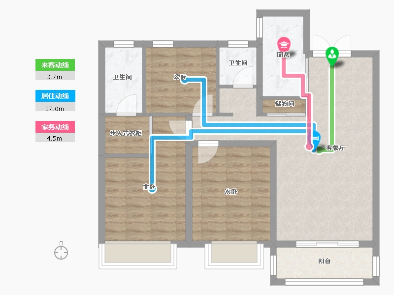 河南省-濮阳市-阳光花园-80.00-户型库-动静线