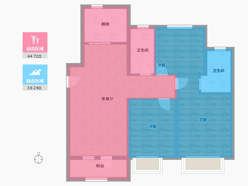 河北省-石家庄市-正定熙湖三期-74.40-户型库-动静分区