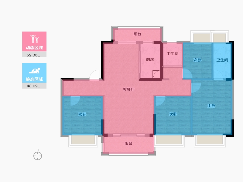 广西壮族自治区-梧州市-碧桂园西江府-100.20-户型库-动静分区