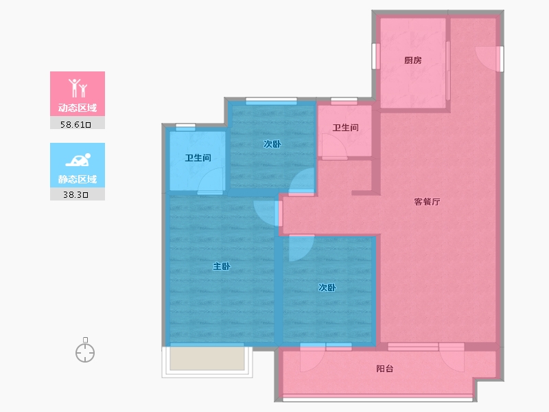 山东省-青岛市-越秀星汇城-86.49-户型库-动静分区