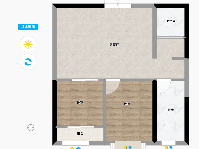 河北省-石家庄市-长丰路6号-51.17-户型库-采光通风