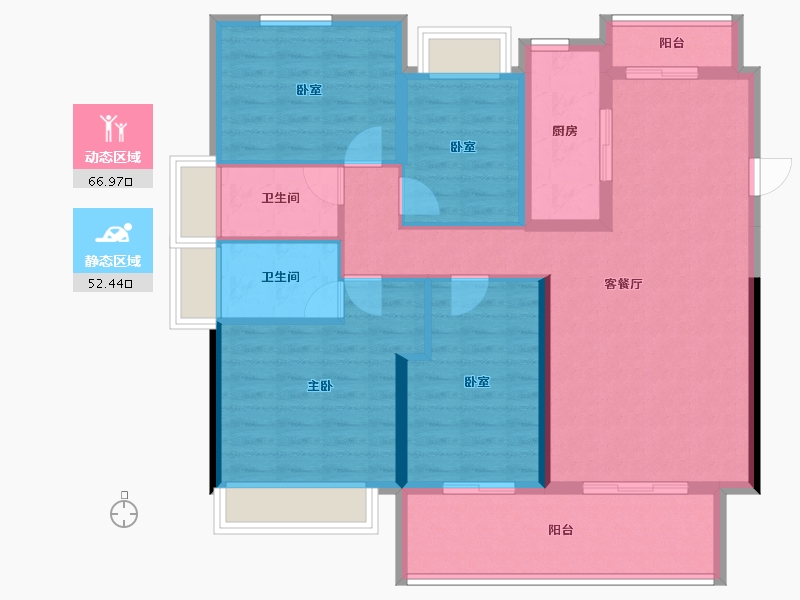 广东省-中山市-锦绣海湾城-107.17-户型库-动静分区