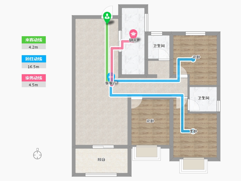 河北省-石家庄市-林荫春天-86.40-户型库-动静线