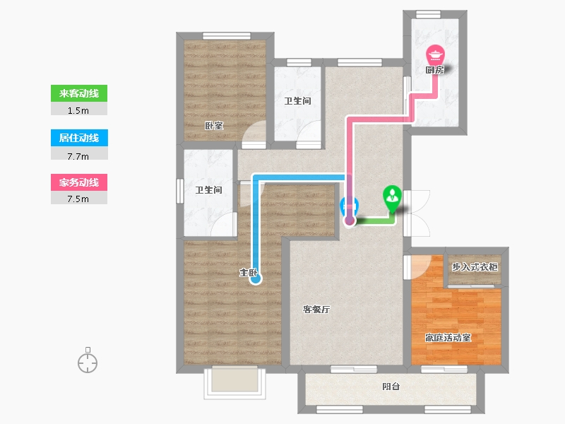 河北省-石家庄市-栾州壹号-89.56-户型库-动静线