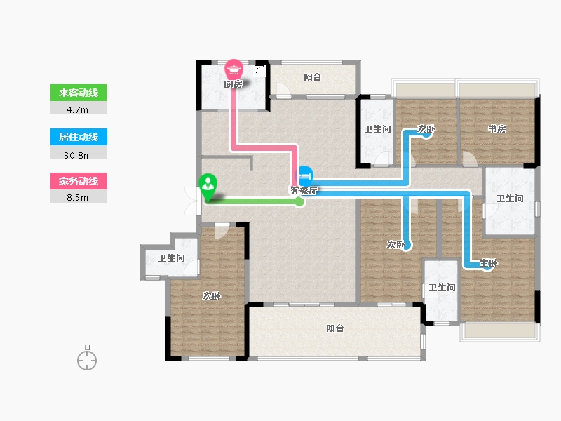 广东省-云浮市-筠州小镇-224.60-户型库-动静线