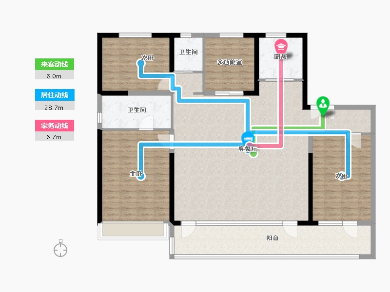 山东省-临沂市-碧桂园云顶-156.00-户型库-动静线