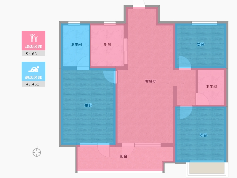 山东省-青岛市-越秀星汇城-87.34-户型库-动静分区