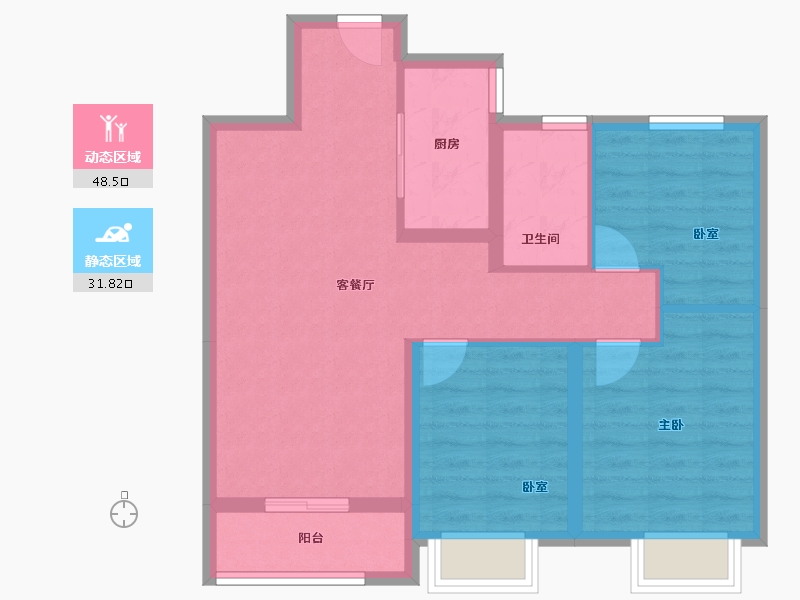 河北省-石家庄市-栾州壹号-71.42-户型库-动静分区