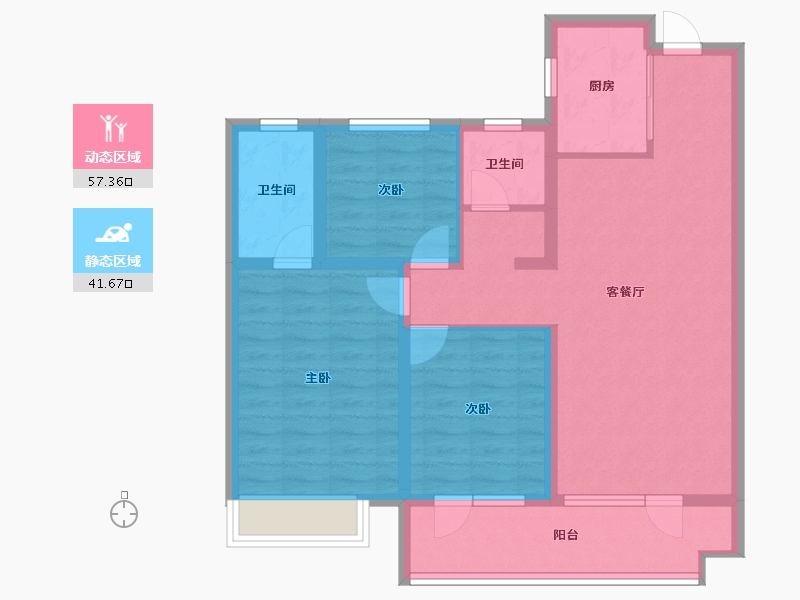 山东省-青岛市-越秀星汇城-87.99-户型库-动静分区