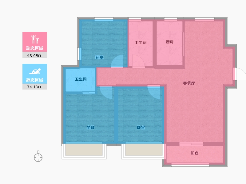 河北省-石家庄市-石家庄融创城-72.72-户型库-动静分区