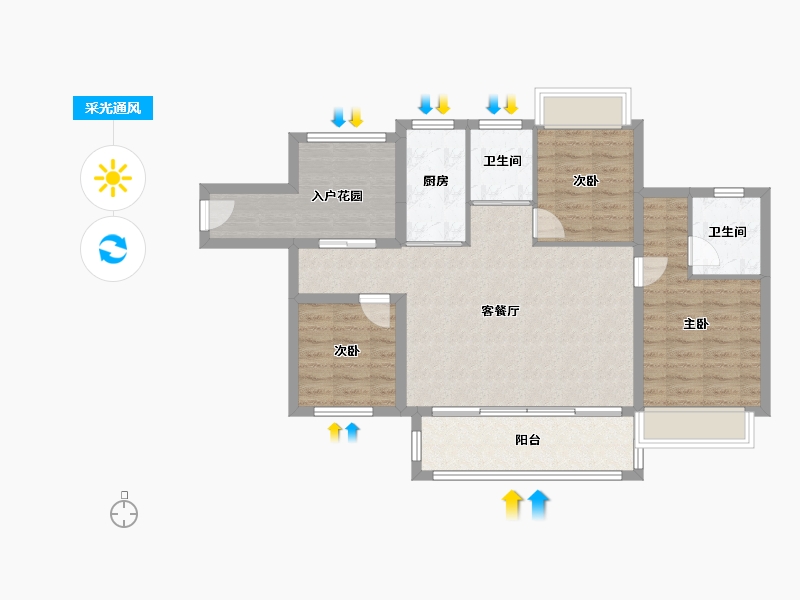 广东省-广州市-越秀滨海新城-82.00-户型库-采光通风