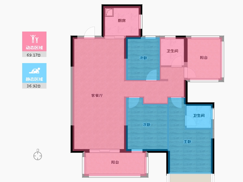 广西壮族自治区-南宁市-梦泽园-105.00-户型库-动静分区