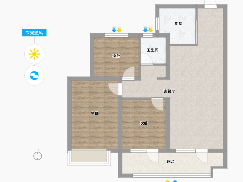 山东省-青岛市-越秀星汇城-79.14-户型库-采光通风