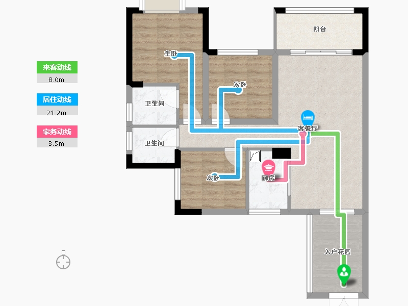 四川省-眉山市-玫瑰新城-80.00-户型库-动静线