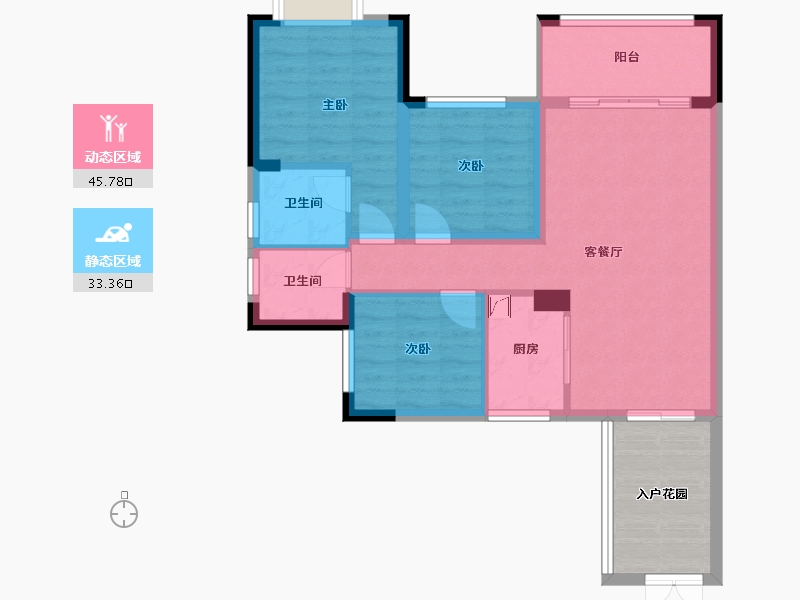 四川省-眉山市-玫瑰新城-80.00-户型库-动静分区