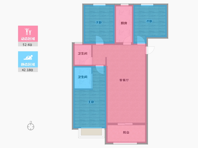 河北省-石家庄市-林荫春天-84.00-户型库-动静分区