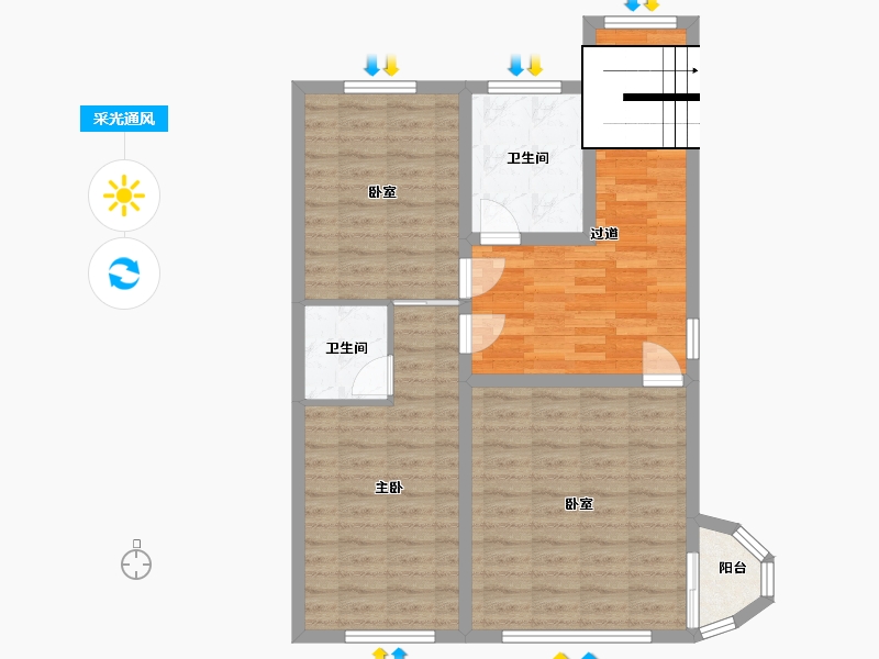 上海-上海市-南郊花园-88.00-户型库-采光通风