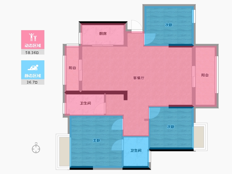 广东省-惠州市-花样年花好园-93.00-户型库-动静分区