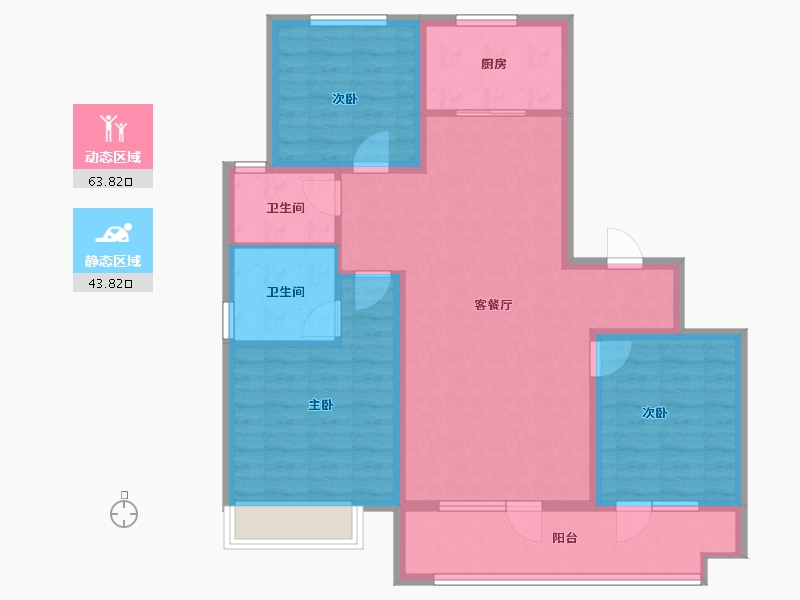 山东省-青岛市-越秀星汇城-96.25-户型库-动静分区