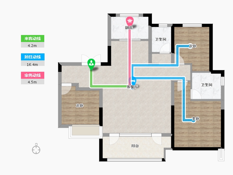 山东省-青岛市-莱西天泰城-96.31-户型库-动静线