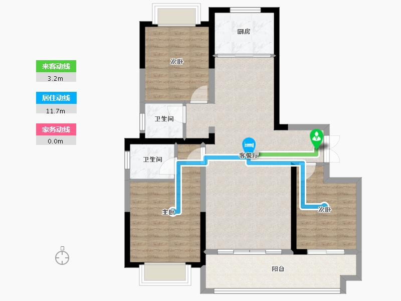 湖南省-常德市-桂发御园-125.96-户型库-动静线