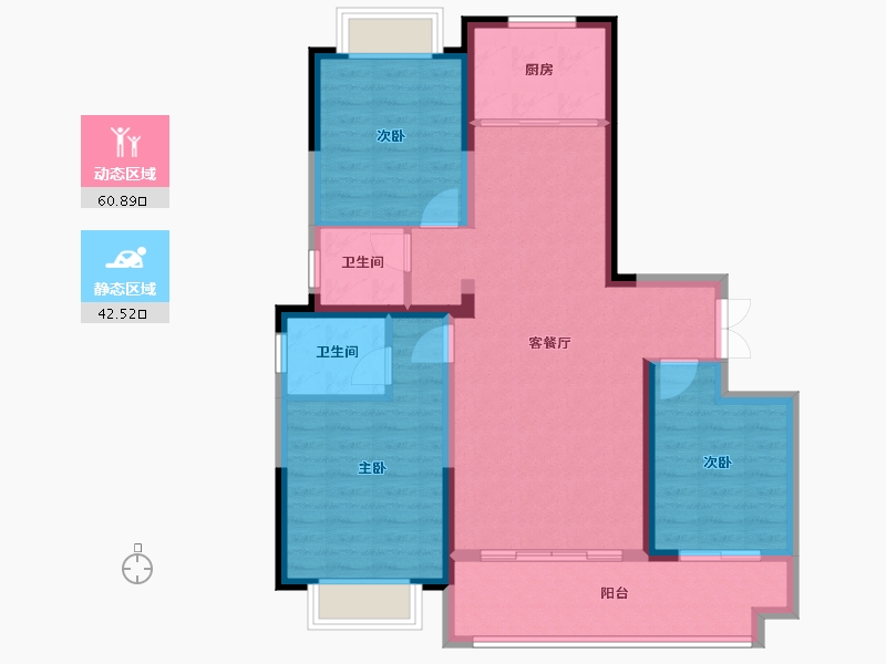 湖南省-常德市-桂发御园-125.96-户型库-动静分区