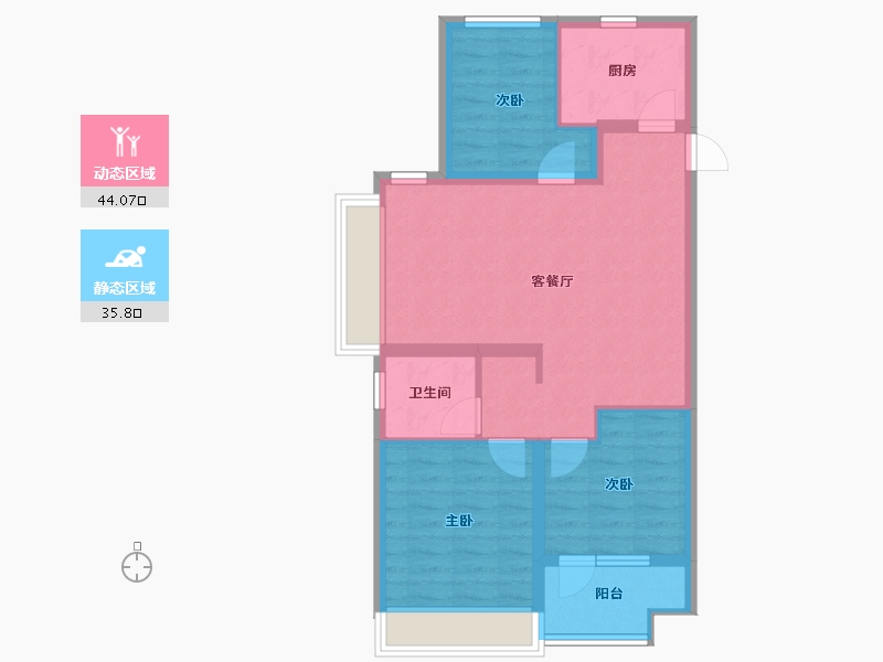 山东省-青岛市-越秀星汇城-71.07-户型库-动静分区