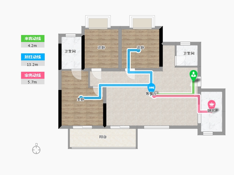 湖南省-长沙市-美印小区-110.00-户型库-动静线