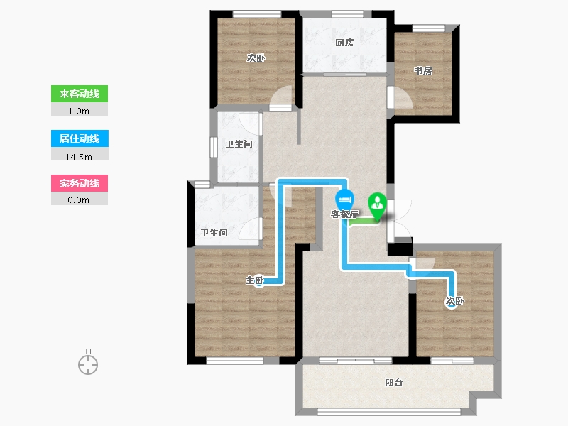 陕西省-咸阳市-中天诚品-103.07-户型库-动静线