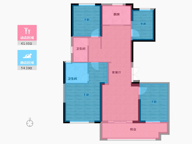 陕西省-咸阳市-中天诚品-103.07-户型库-动静分区