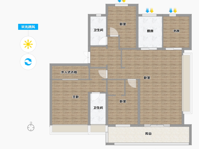 山东省-临沂市-阜丰房源云璟御府-156.81-户型库-采光通风