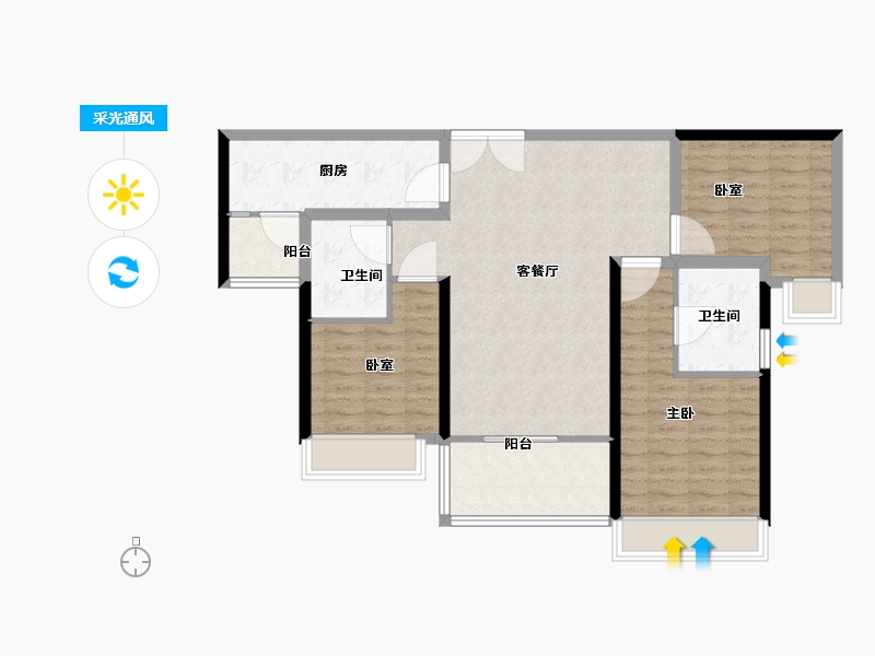 广东省-中山市-中澳春城-94.41-户型库-采光通风