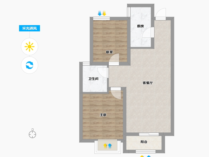 河北省-石家庄市-栾州壹号-57.03-户型库-采光通风