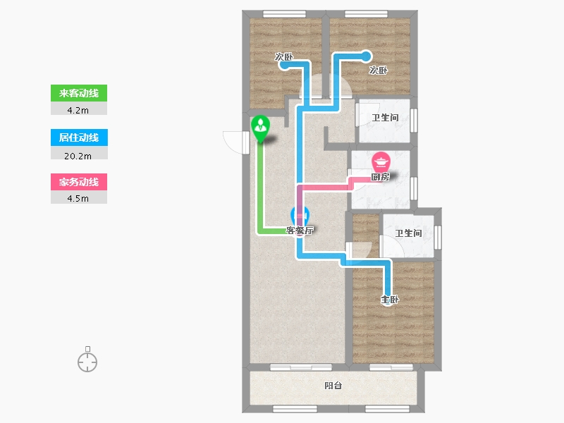 河北省-石家庄市-华远·昆仑赋-71.95-户型库-动静线