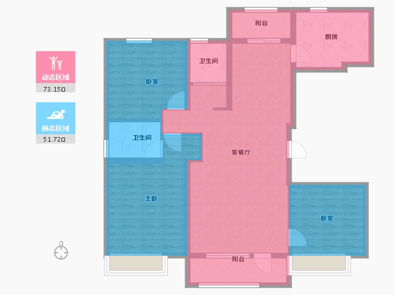 河北省-石家庄市-碧桂园晋州府-112.00-户型库-动静分区