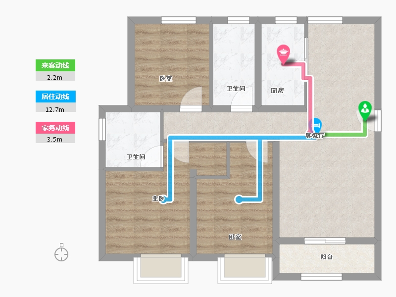 河北省-石家庄市-栾州壹号-75.30-户型库-动静线