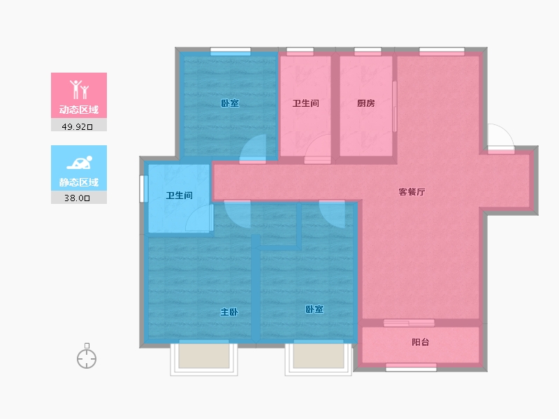 河北省-石家庄市-栾州壹号-77.65-户型库-动静分区