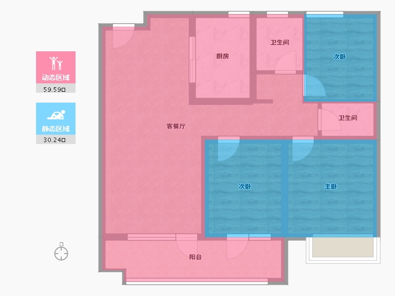 山东省-青岛市-越秀星汇城-79.25-户型库-动静分区