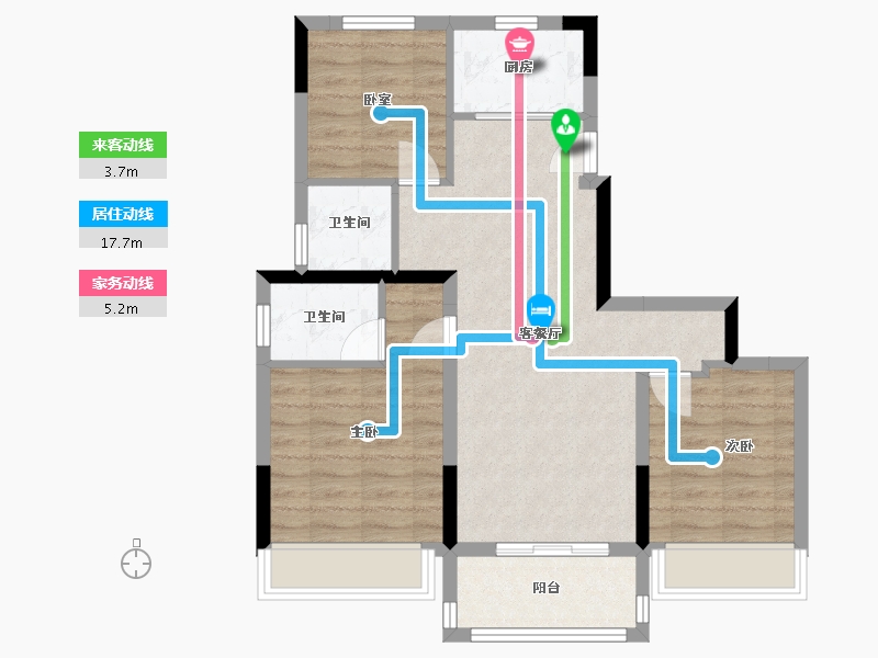 河南省-郑州市-浩创梧桐名筑-72.00-户型库-动静线