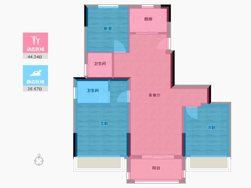 河南省-郑州市-浩创梧桐名筑-72.00-户型库-动静分区